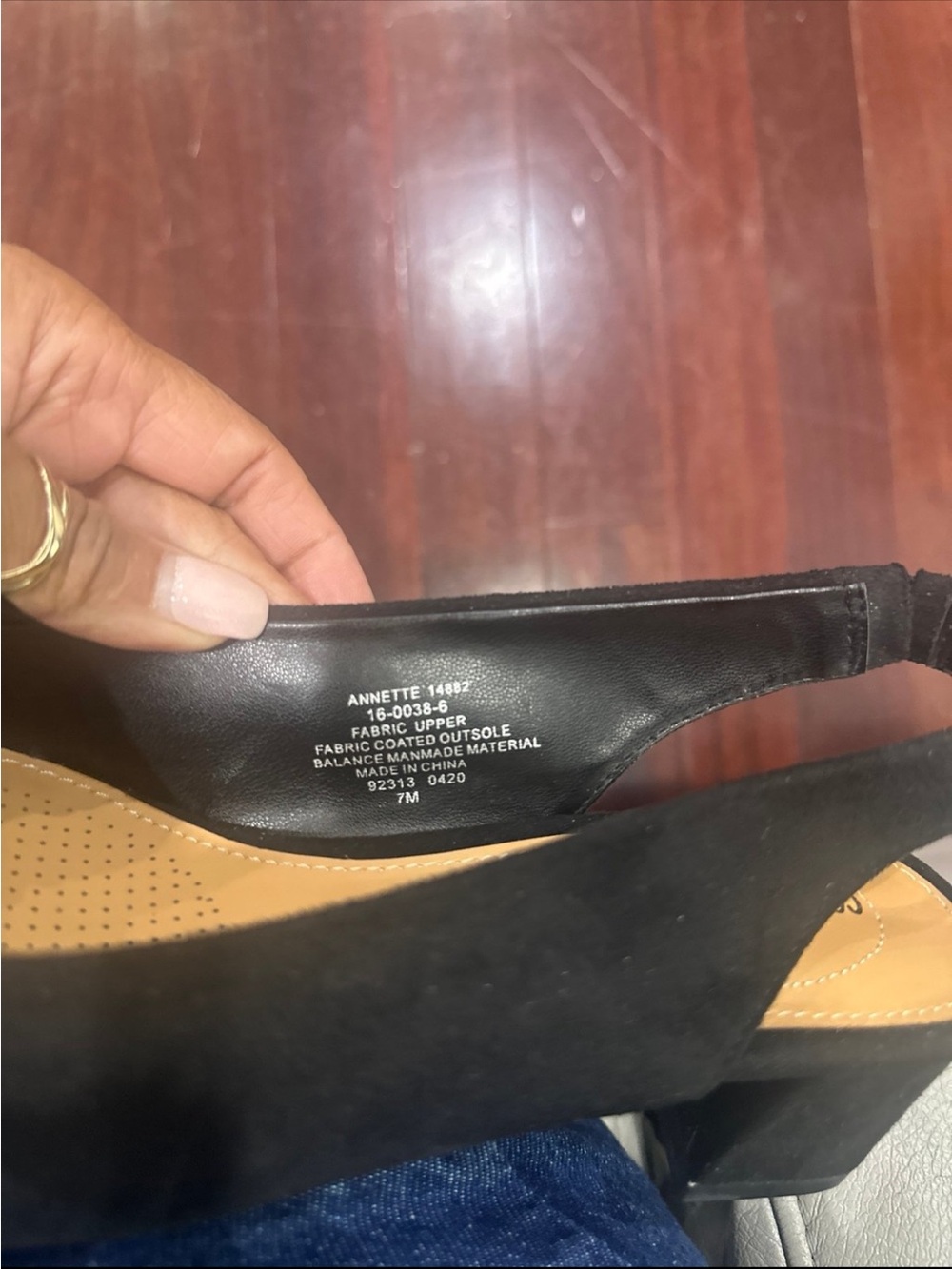comfortview Black Slingback Flats with Snake-Print Accent - Picture 5 of 7